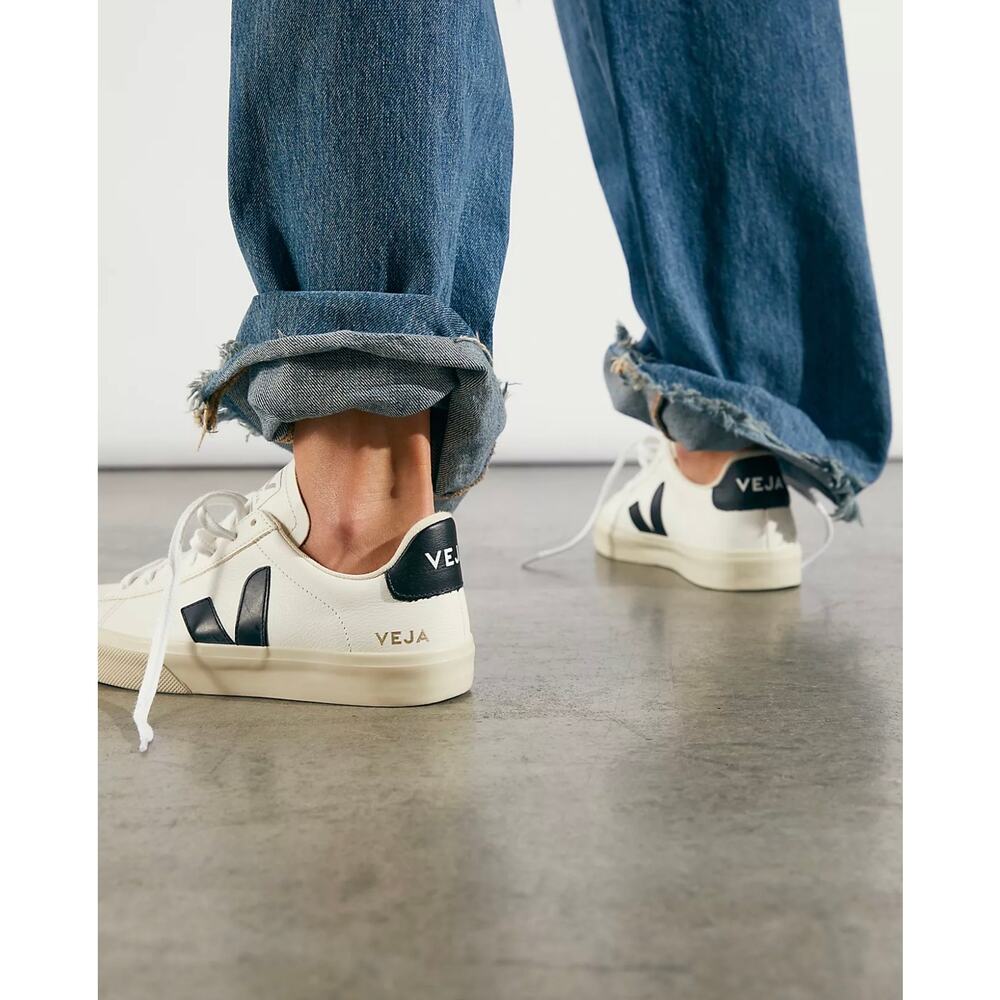 Veja Campo Leather Sneakers, White/Navy, Size 7 - Picture 3 of 15